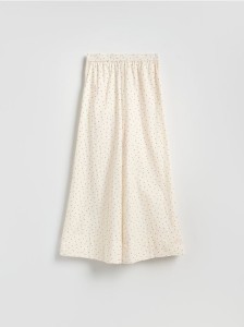 Luźne spodnie w kropki - złamana biel