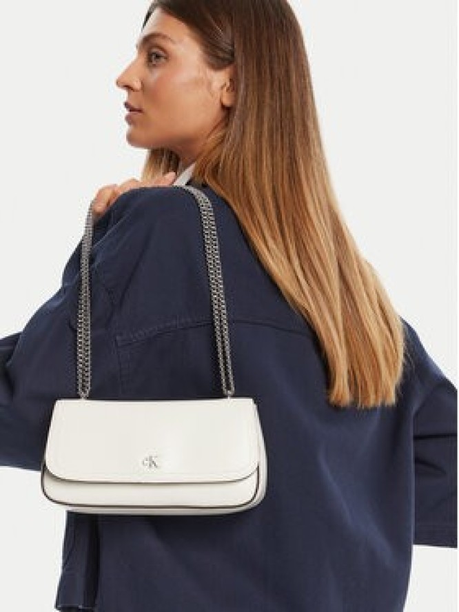 Calvin Klein Torebka Ck Convertible Chain Small Bag LV04F3172G Biały