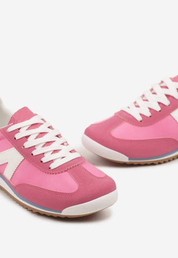 Fuksjowe Sneakersy Ozdobione Geometrycznym Wzorem Teroti