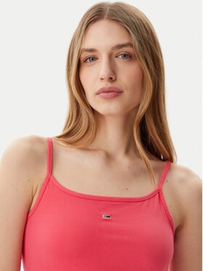 Tommy Jeans Sukienka letnia Essential DW0DW21354 Różowy Slim Fit