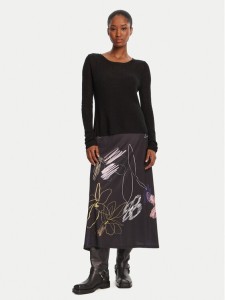 Desigual Sukienka codzienna Kala 25WWVK25 Czarny Slim Fit