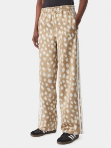 adidas Spodnie dresowe Firebird KT2144 Brązowy jasny Wide Leg