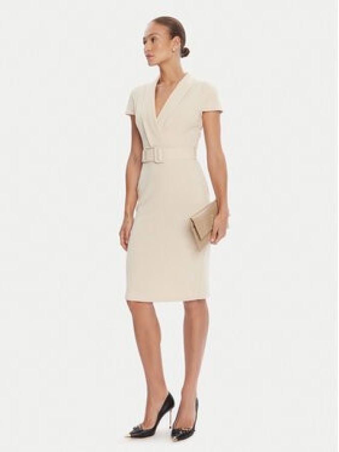 Rinascimento Sukienka koktajlowa CFC0125582003 Beżowy Slim Fit