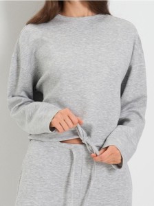 Bluza soft touch z domieszką wiskozy - szary