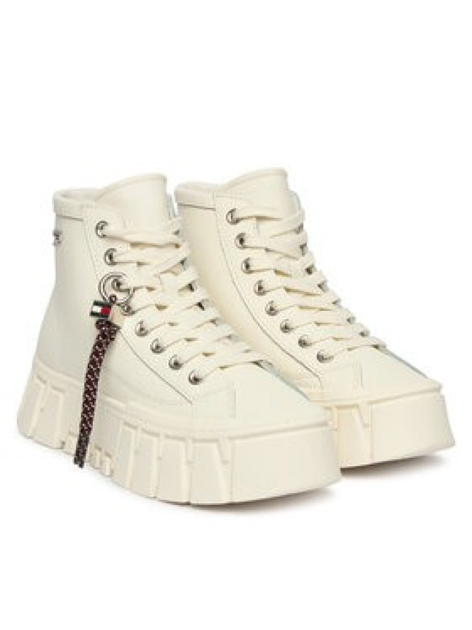 Tommy Jeans Sneakersy Tjw Platform Sneaker Leather Mc EN0EN03133 Kremowy