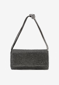 Czarna Torebka Kopertówka Vices Ozdobiona Cyrkoniami Develia