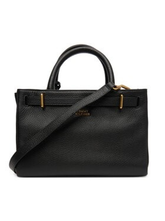 Tommy Hilfiger Torebka American Icon Mini Tote Leather AW0AW17926 Czarny