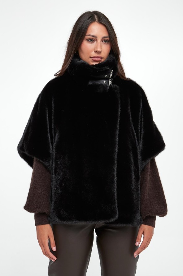 Ponczo futrzane Comodino PINKO