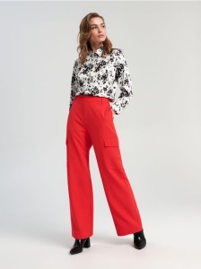 Spodnie cargo - pomarańczowy