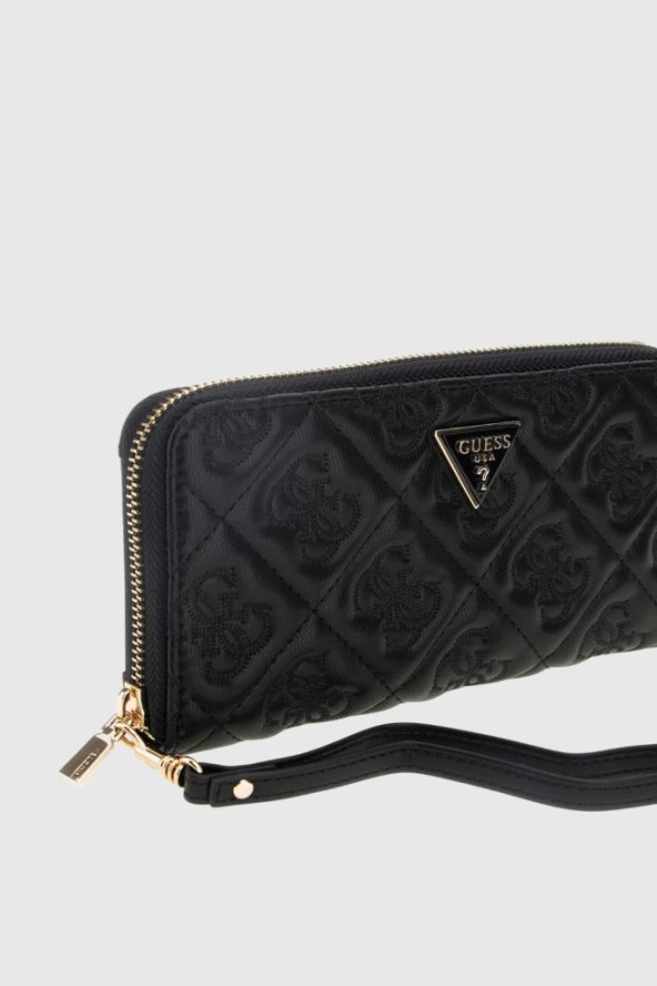 GUESS Czarny duży portfel damski Adelasia