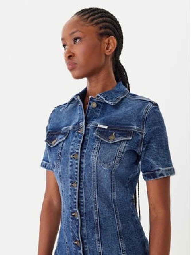 Guess Jeans Sukienka jeansowa W5YK55 D5R11 Niebieski Slim Fit