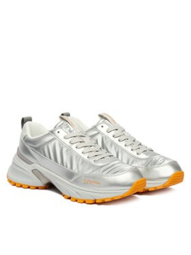 Calvin Klein Sneakersy Hike Runner Lace Up Pearl Ny YW0YW02043 Srebrny