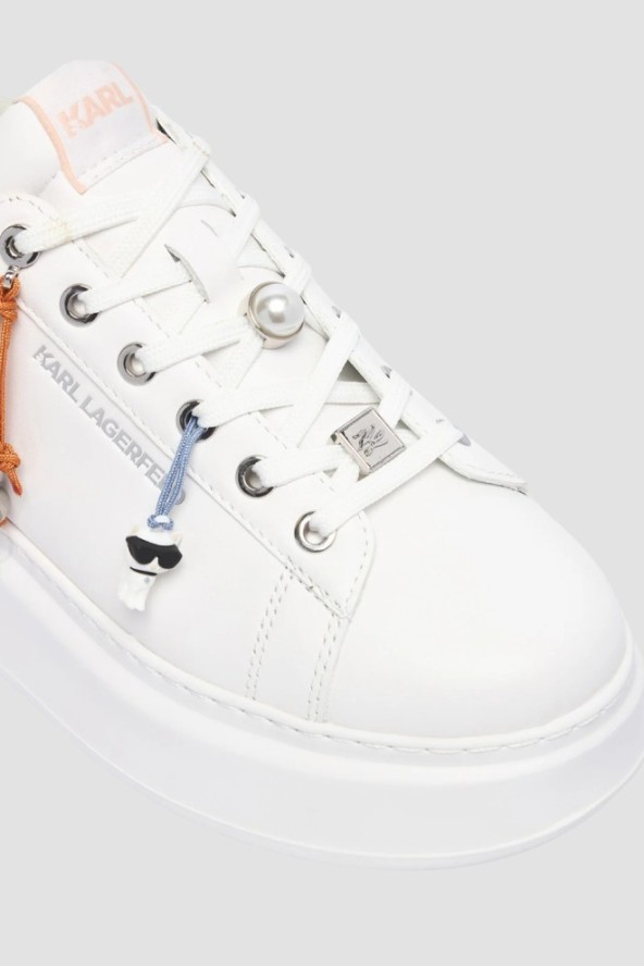 KARL LAGERFELD Białe damskie sneakersy ANAKAPRI TASSEL CHARMS, Rozmiar 37