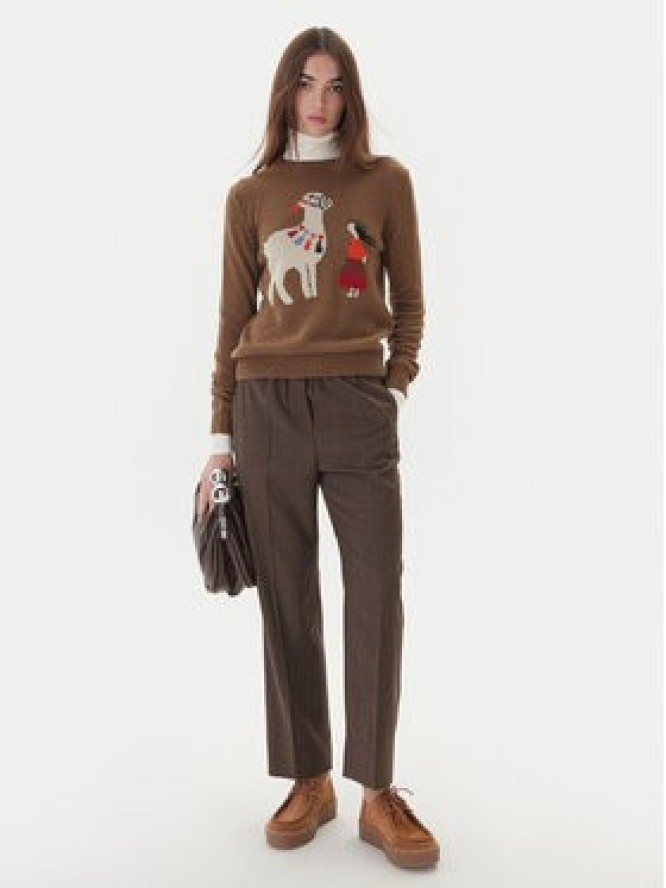 Weekend Max Mara Spodnie materiałowe Hataley 2525136022 Brązowy Regular Fit