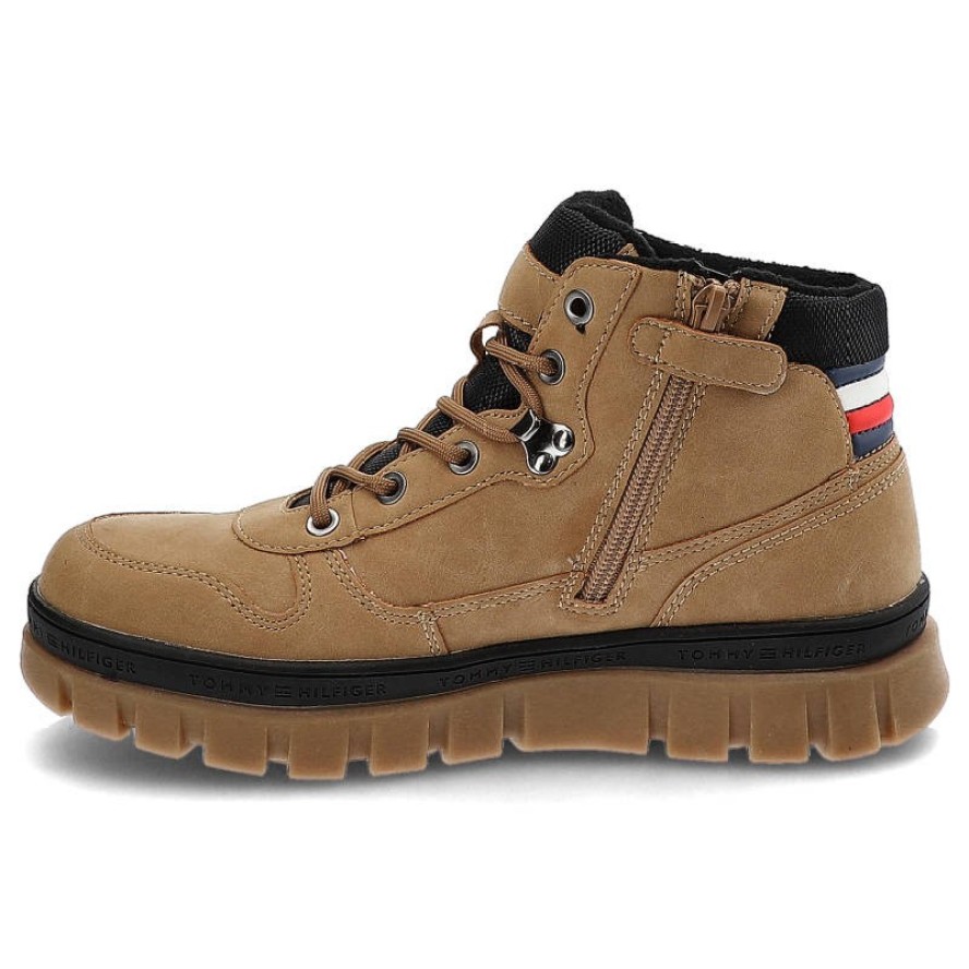 Brązowe Trapery Tommy Hilfiger Wygodne Buty Damskie