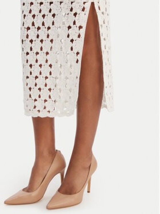 Fracomina Spódnica midi FR26SG4008K488R6 Écru Slim Fit