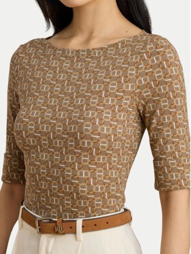 LAUREN RALPH LAUREN Bluzka 200980042001 Beżowy Slim Fit