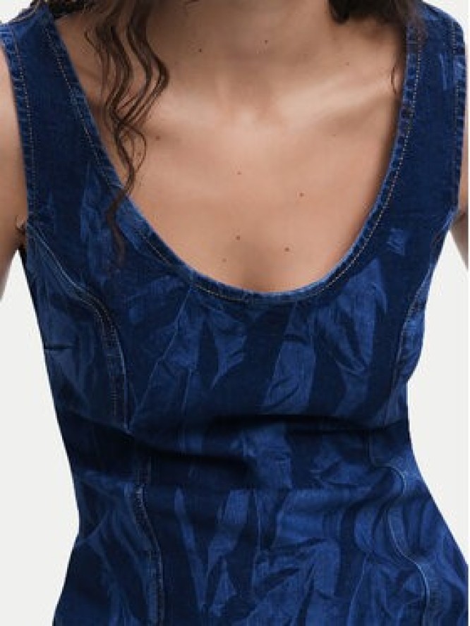 Desigual Sukienka jeansowa 25SWVD01 Granatowy Slim Fit