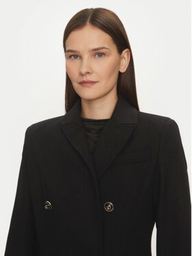 Motivi Płaszcz wełniany 0041Q200541N Czarny Slim Fit