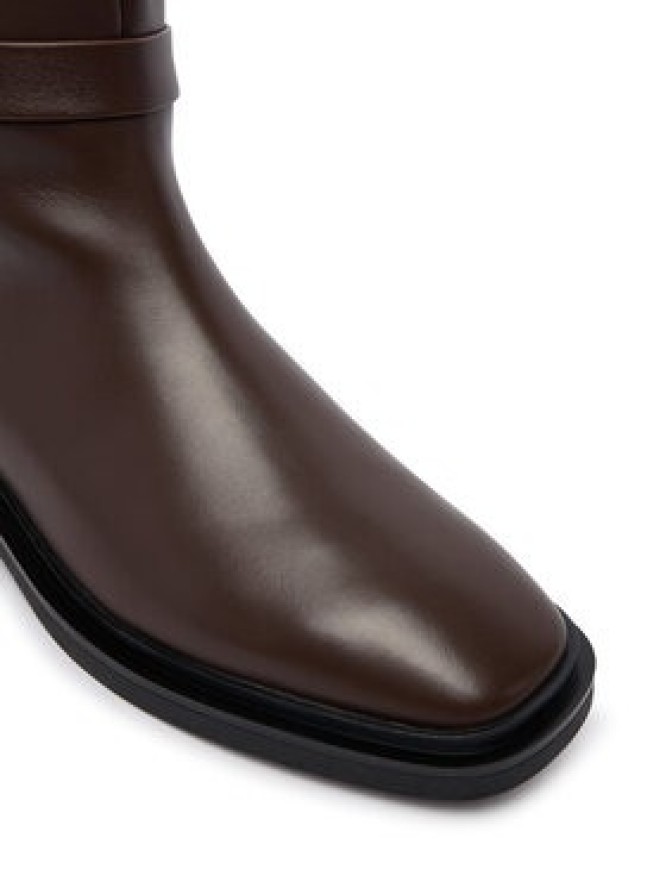 Calvin Klein Kozaki Square High Boot Lth Mg Hdw HW0HW03187 Brązowy
