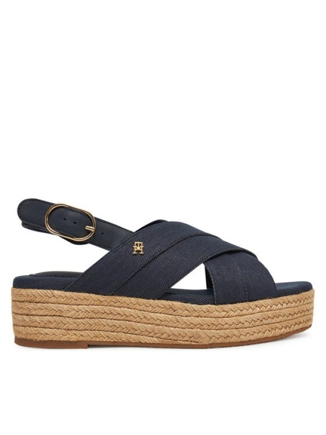 Tommy Hilfiger Espadryle Denim Espadrille Platform Sandal FW0FW08669 Granatowy