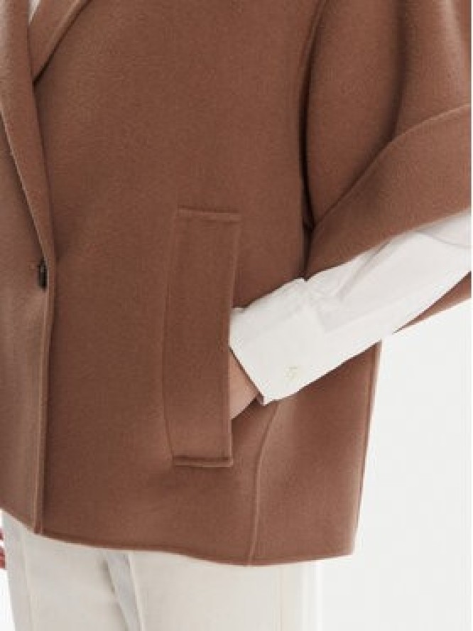 Weekend Max Mara Płaszcz wełniany Pera 2525086021 Brązowy Regular Fit
