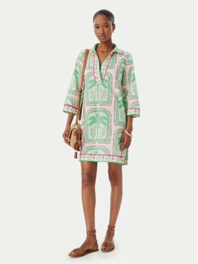 LOLA CASADEMUNT Sukienka letnia LS2616074 Kremowy Regular Fit