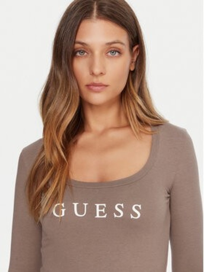 Guess Bluzka O5RI00 KBBU1 Beżowy Regular Fit