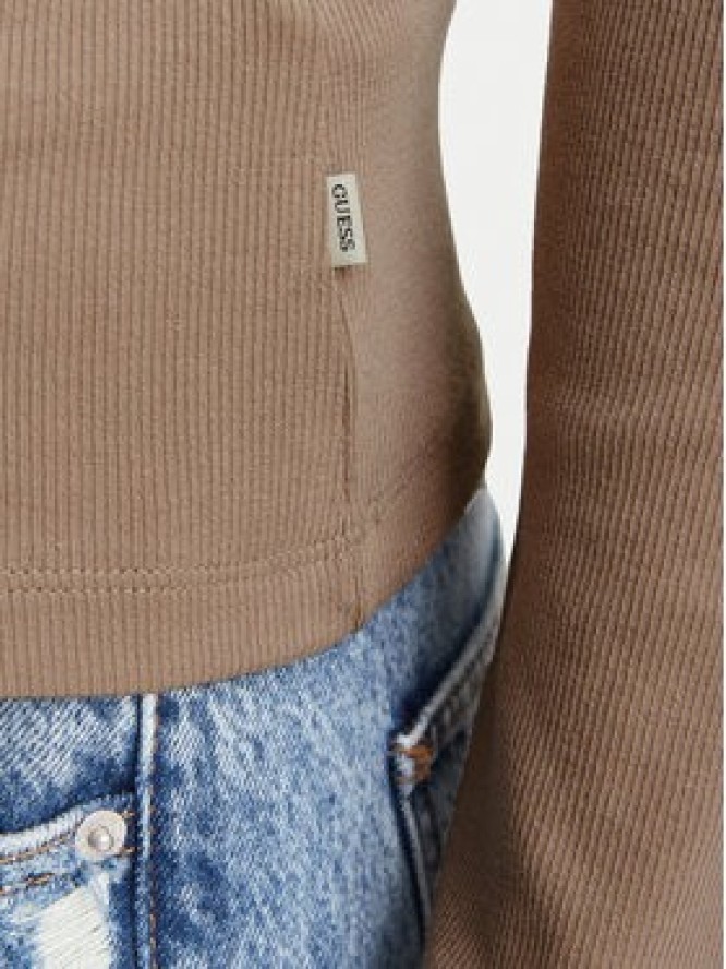 Guess Jeans Bluzka W6YP14 K3821 Beżowy Slim Fit