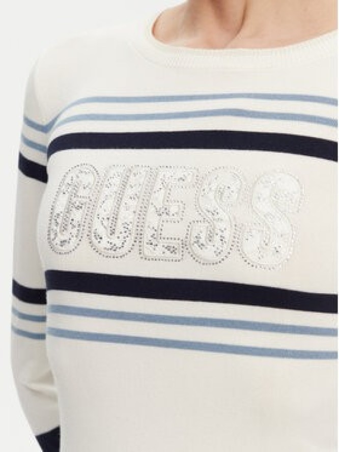 Guess Sweter W5GR18 Z2NQ2 Écru Slim Fit