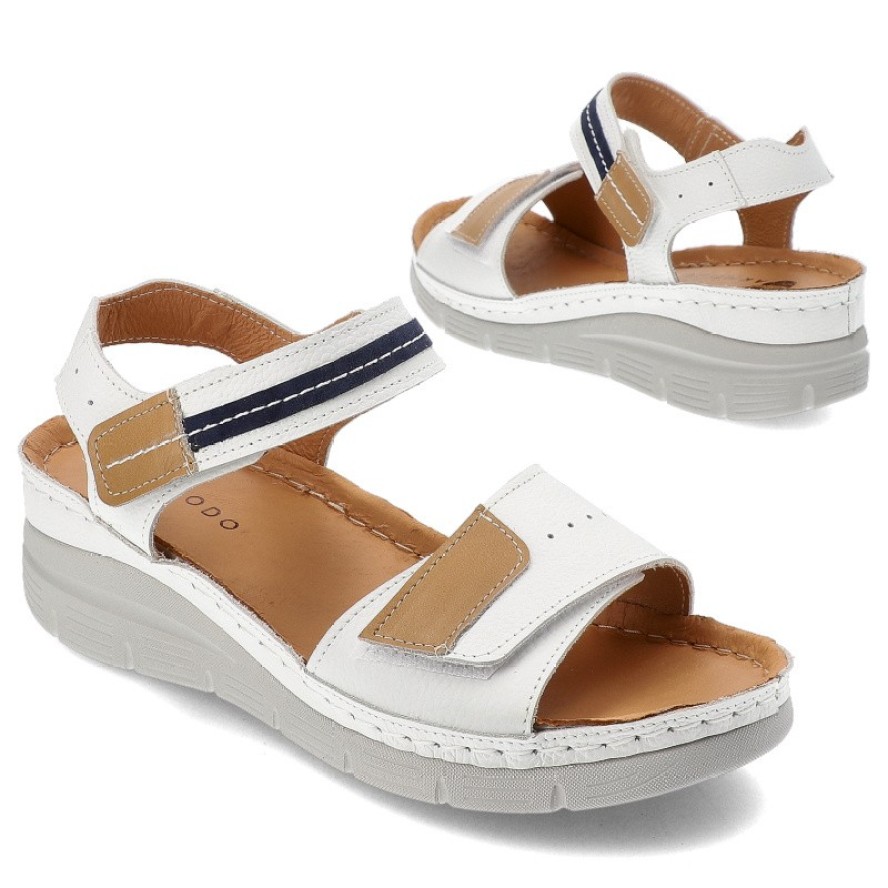 Białe Sandały Armodo Modne Obuwie Damskie