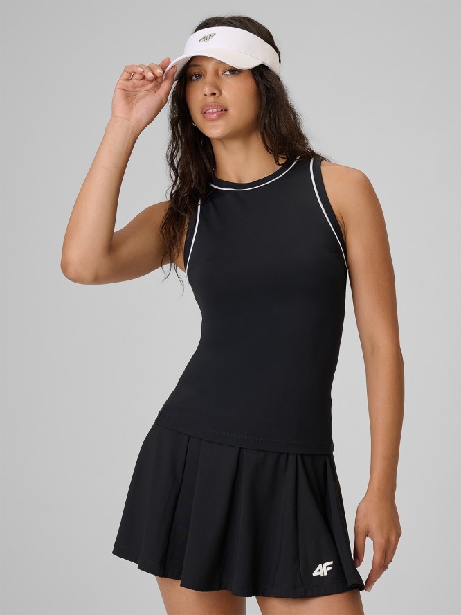 4F Top slim gładki damski - czarny XS