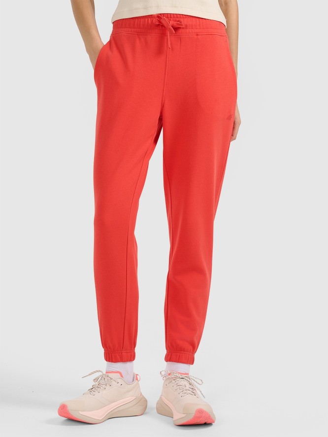 4F Spodnie dresowe joggery damskie - czerwone XS