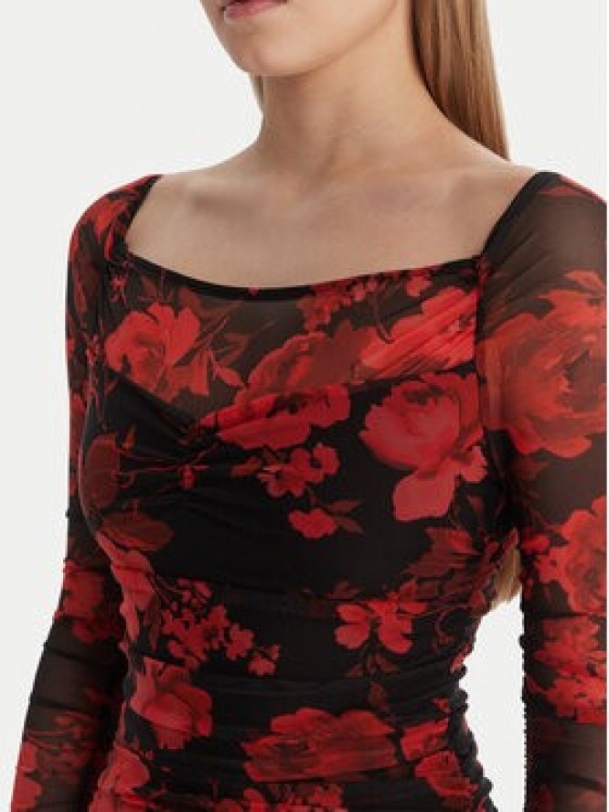 Guess Sukienka koktajlowa W6RK0A KBAH2 Czerwony Slim Fit