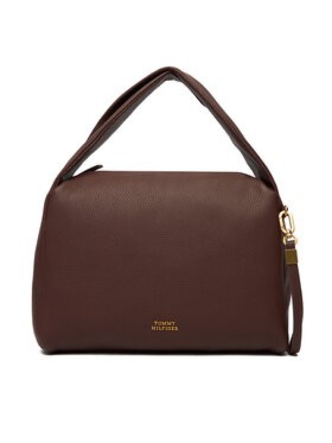 Tommy Hilfiger Torebka City Leather Shoulder Bag AW0AW18152 Brązowy