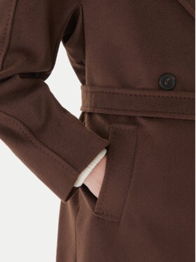 Weekend Max Mara Płaszcz wełniany Resina 2525016102 Brązowy Regular Fit