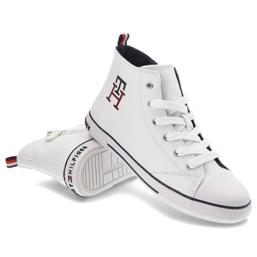 Trampki damskie Tommy Hilfiger, cholewka z materiału syntetycznego sznurowane wysoka cholewka tekstylne wnętrze, sznurowane, T3X9-32452-1355100
