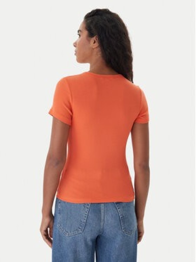 Tommy Jeans T-Shirt Badge DW0DW17881 Pomarańczowy Slim Fit