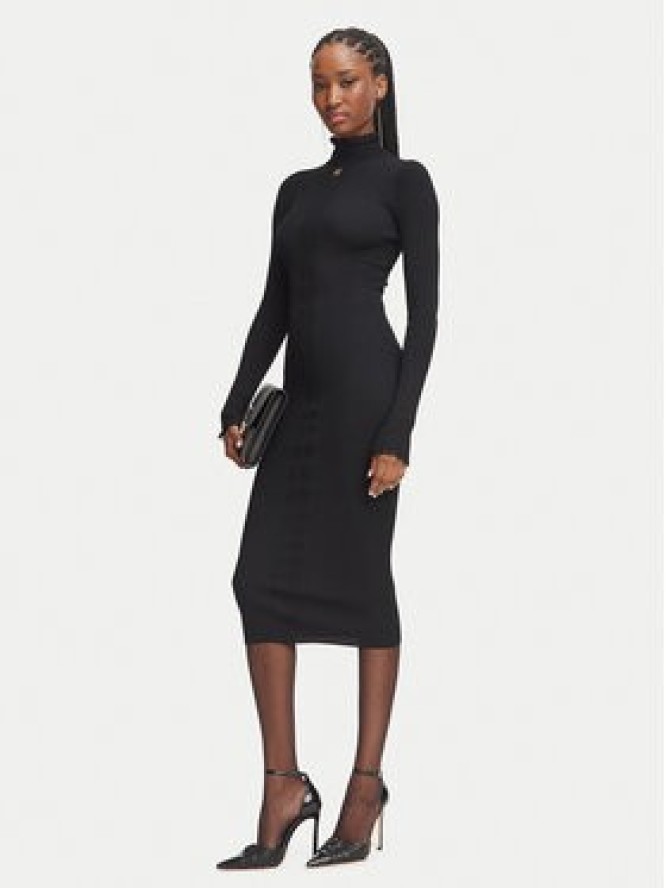 Elisabetta Franchi Sukienka dzianinowa AM-21B-66E2-V440 Czarny Slim Fit