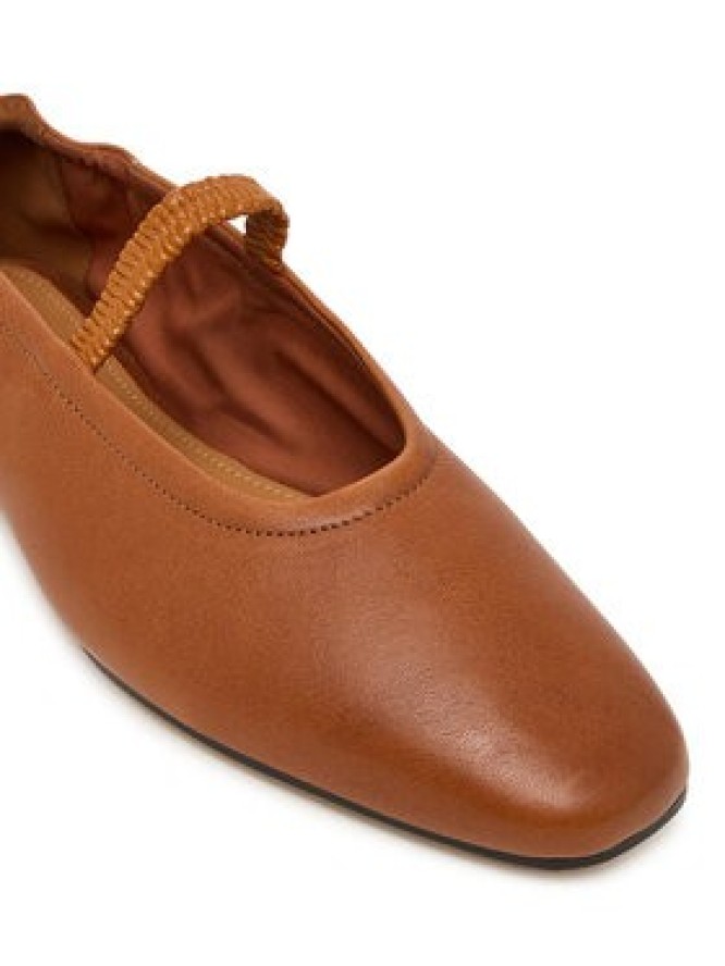 Tommy Hilfiger Baleriny Soft Leather Ellastic Ballerina FW0FW09245 Brązowy