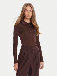 HUGO Bluzka Darosevil 50543100 Brązowy Regular Fit