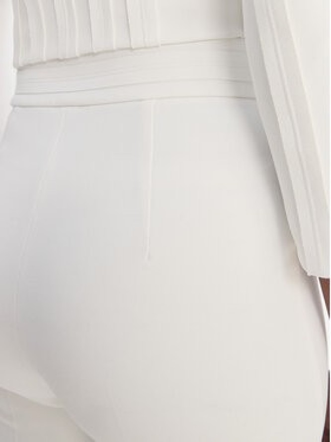 Elisabetta Franchi Spodnie materiałowe PA-171-61E2-V320 Biały Regular Fit