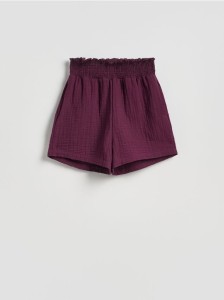 Muślinowe szorty - mahoniowy