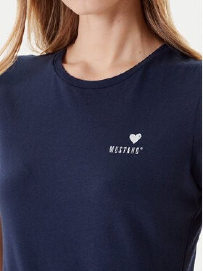 Mustang T-Shirt Loa 1016509 Granatowy Slim Fit