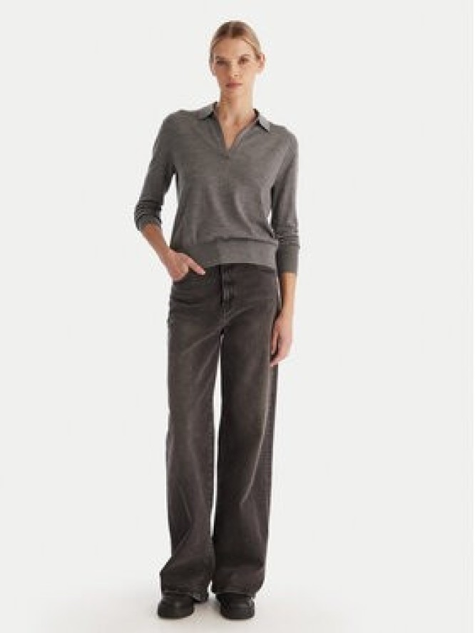 Calvin Klein Sweter LV044A305G Szary Regular Fit