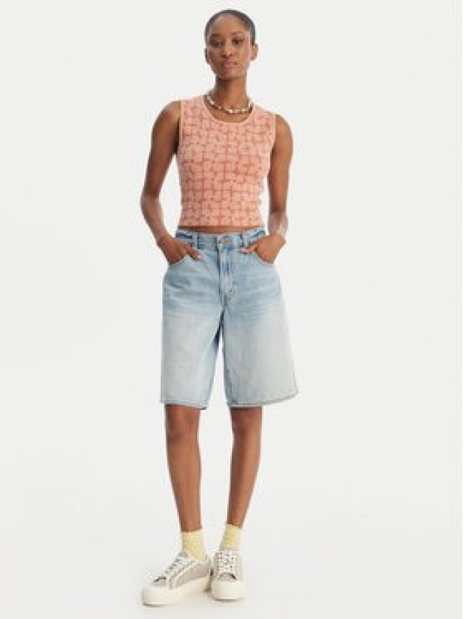 RVCA Top Shiver 23B071504 Różowy Slim Fit