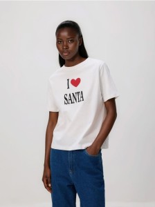 T-shirt ze świątecznym motywem - biały