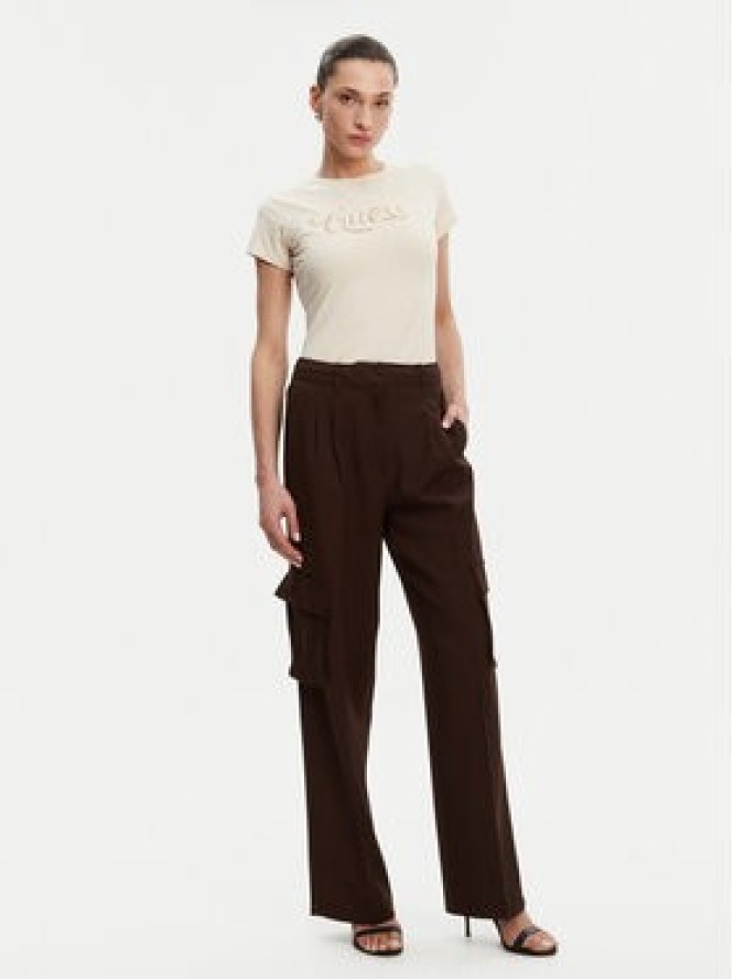 Guess T-Shirt W5GI47 KA0Q1 Écru Slim Fit