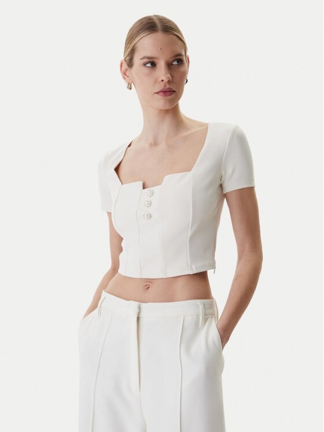 Guess Bluzka W6RP08 KCBO2 Écru Classic Fit