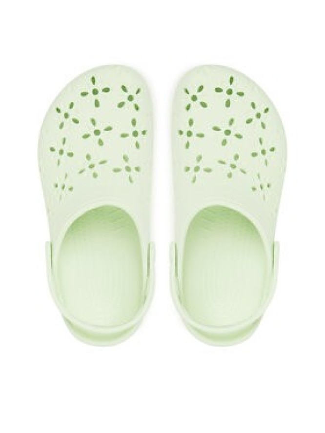 Crocs Klapki Classic Floral Cut-Out Clog 210927 Zielony